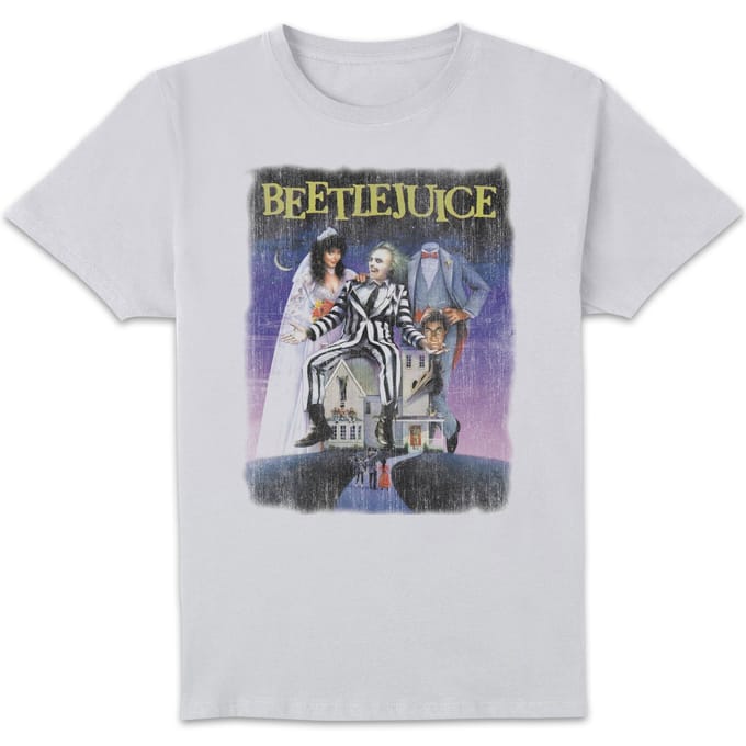 Beetlejuice Distressed Poster T-Shirt - White - M