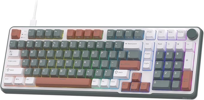Magnetisch RGB Toetsenbord met Aangepaste Schakelaars - Bedraad - Groen en Gemengde Kleur