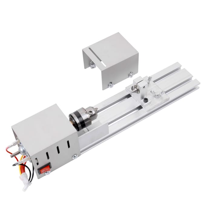 Kralen slijp- en polijstmachine Mini draaibank DIY houtbewerking ambacht roterende machine US Plug white