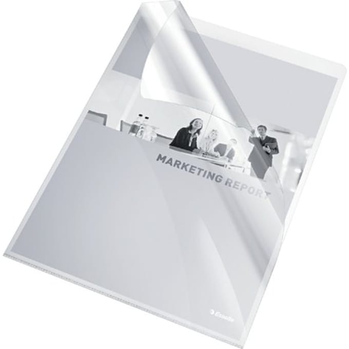 Insteekmap l-model esselte standaard copy safe 0.11mm pp a4 transparant 10 stuks