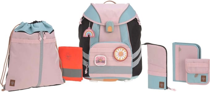 Lässig Schooltas Unique School Set Rose / Blue / Black Roze Turquoise