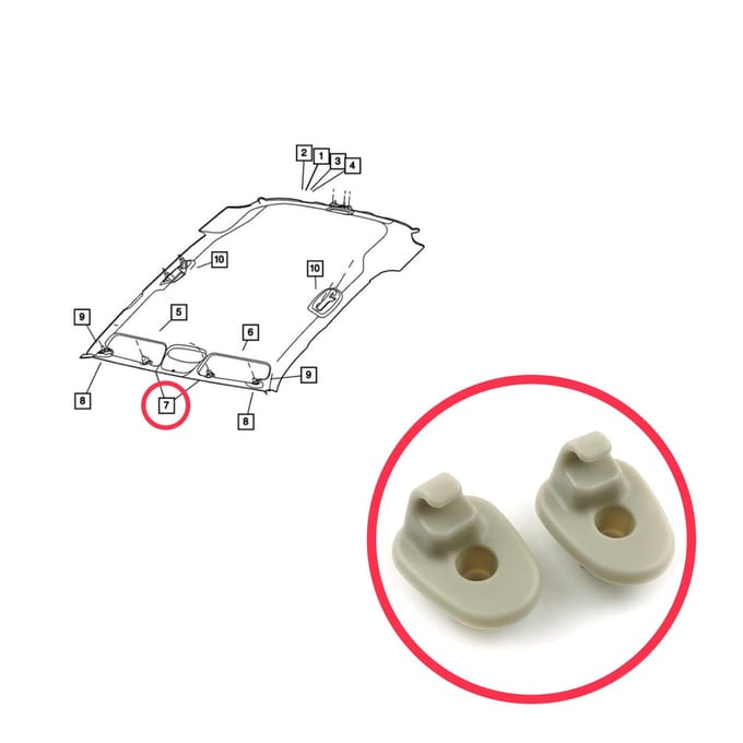 BCF2500 2 Pièces Clips de Pare-Soleil Retenue 1AR26BD1AA pour Jeep Liberty 2005-2012 Dodge Nitro 2008-2012