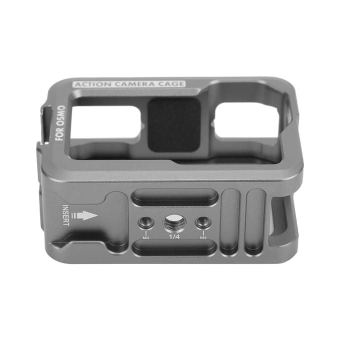 Behuizing van aluminiumlegering voor OSMO Action Camera Behuizingsschaal Beschermkooi met 2 Cold Shoe-bevestigingen gray