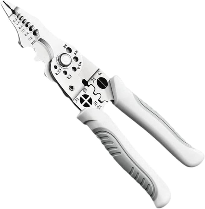 Draadstriptang - Kabeltang Schaar - Elektra Werkzaamheden - Multifunctioneel Geïntegreerd - 21 cm - Grijs