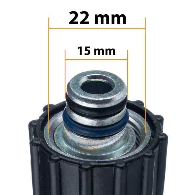 Rosfix Hogedrukslang Click Connect - 15 m M22x1,5 - 200 bar 60°C Nylon Omslag - Geschikt voor Parkside