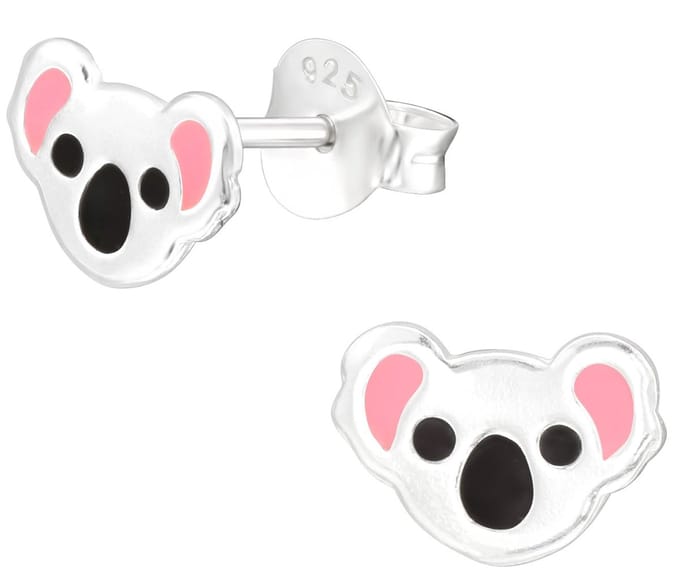 Joy|S - Zilveren koala oorbellen - 8 x 5 mm