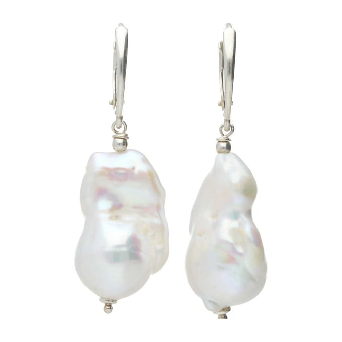 Bela Donaco - Oorbellen Parel B13 – Sterling Zilver – Keshi Parels