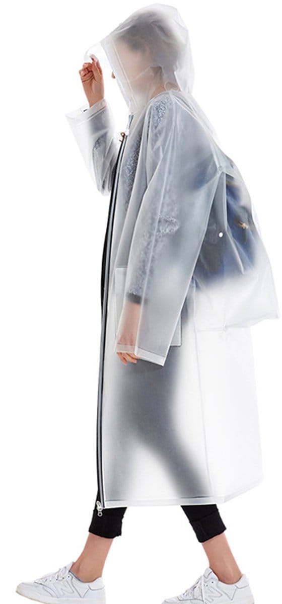 Herbruikbare EVA-regenjas, waterdichte regenponcho met capuchon
