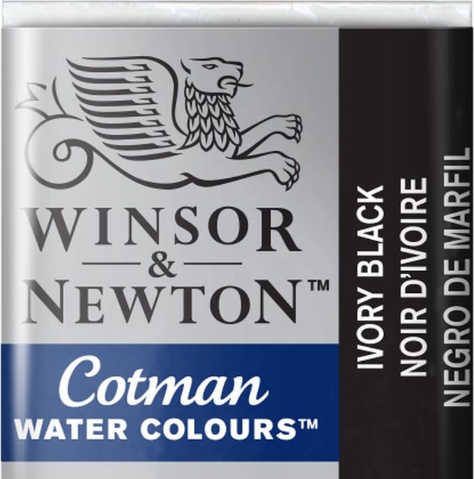 W&N Cotman Aquarelverf Half Napje Ivory Black