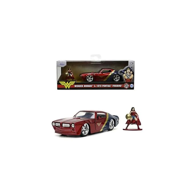 Set van 6 voertuigen Jada Toys DC Comics Wonder Woman 1972 Pontiac Fireb.