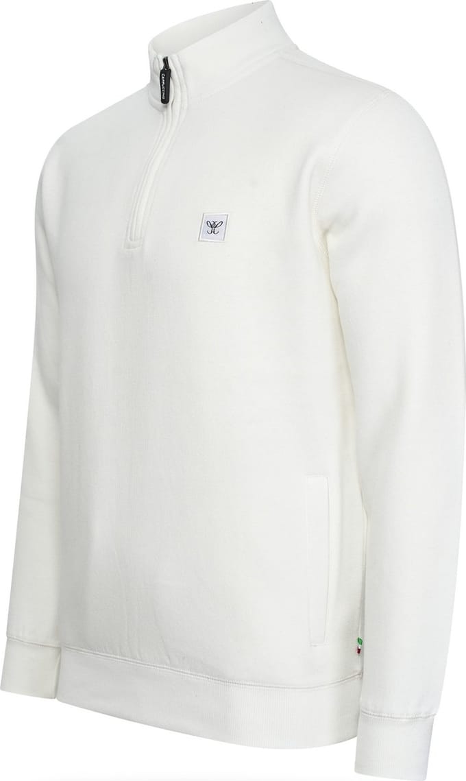 Cappuccino Italia - Heren Sweaters Zip Sweater Wit - Wit - Maat XL