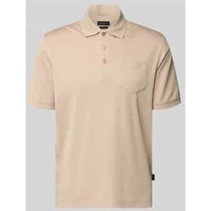 regular fit poloshirt met borstzak en labelstitching