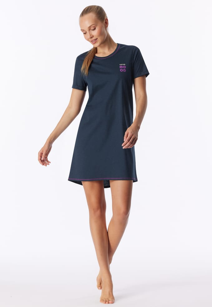 Slaapshirt met korte mouwen, diepblauw - Casual Essentials 48