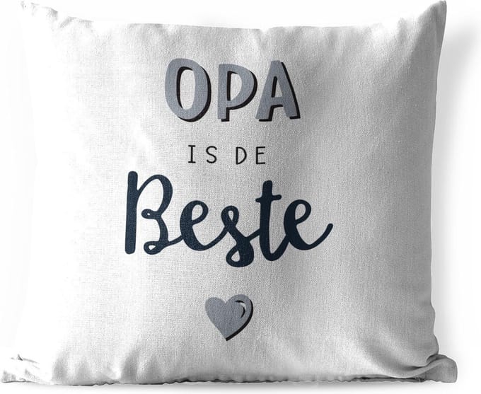 Sierkussen Buiten - Quotes - Opa is de beste - Spreuken - Opa - 60x60 cm - Weerbestendig
