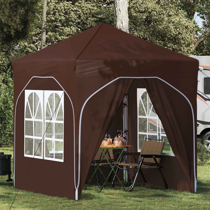 vidaXL - Pop-up - Feesttent - 192 - x - 192 - x - 245 - cm - Bruin