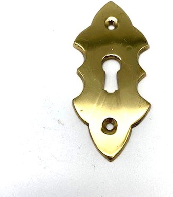 Sleutelplaat Messing glanzend verticaal 32x73mm