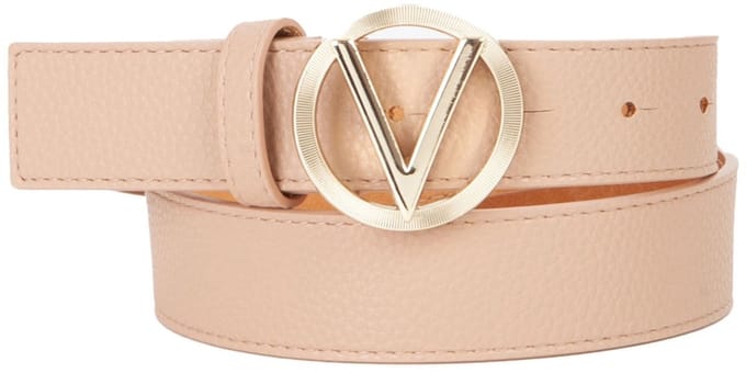VALENTINO riem Hampton Plaque Buckle Belt W85 Beige / Oro Lichtbruin
