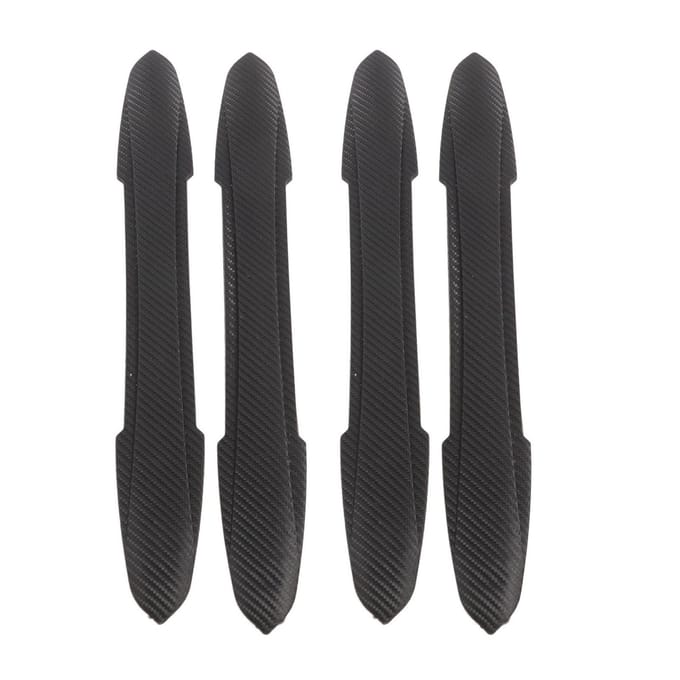 4 STUKS Bumperbeschermstrip Koolstofvezelpatroon Getextureerd 43cm Lengte Krasbescherming Bumperbekleding gray