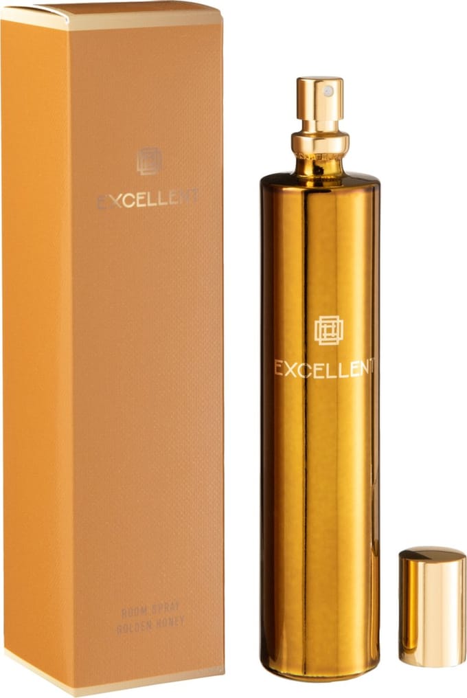 J-Line huisparfum Excellent - Golden Honey - glas - oker