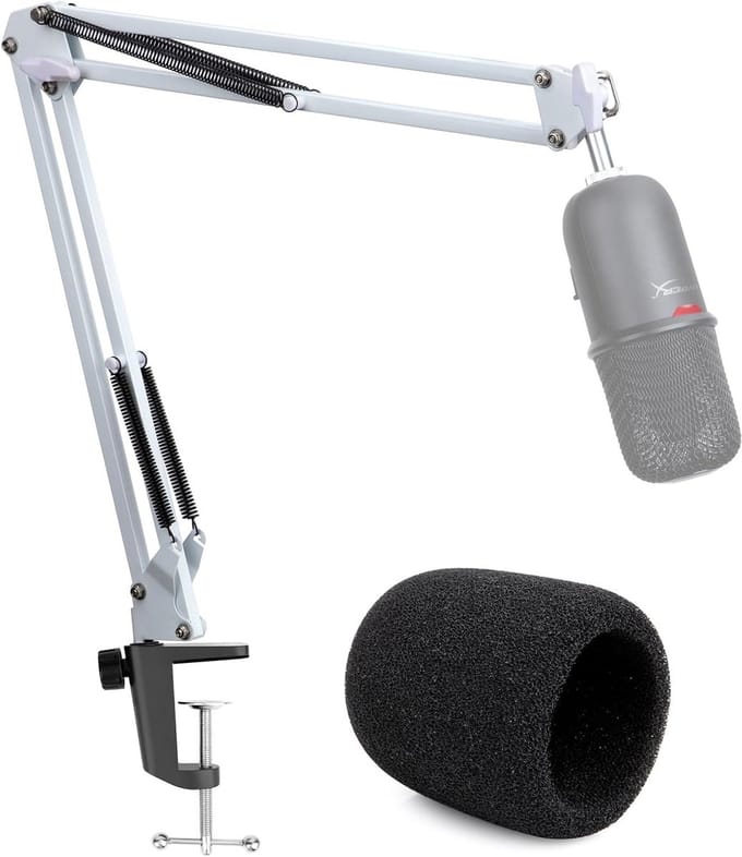 Microfoonarm voor Streaming en Gaming met Popfilter en Klem - Ideaal voor Studio-opnames en Content Creatie