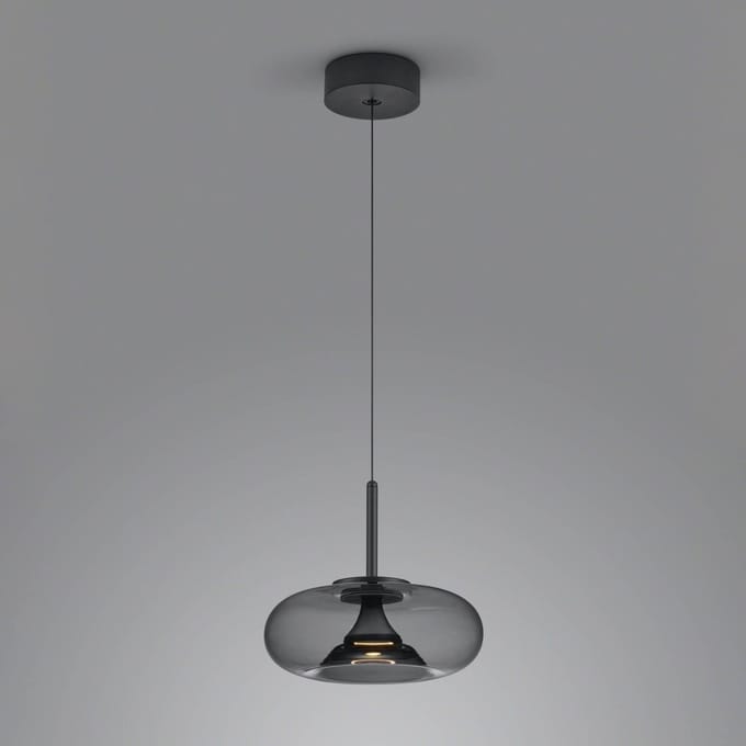 Helestra Sica LED hanglamp zwart/rookgrijs