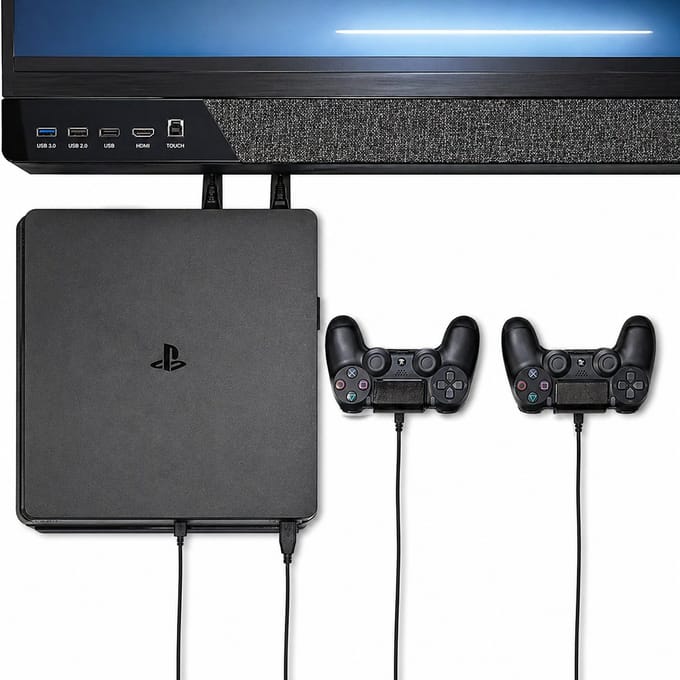 Console en Controller Houder Set Geschikt voor PlayStation 4 – Muurbeugel voor Console en Controllers – Set van 3 – Zwart