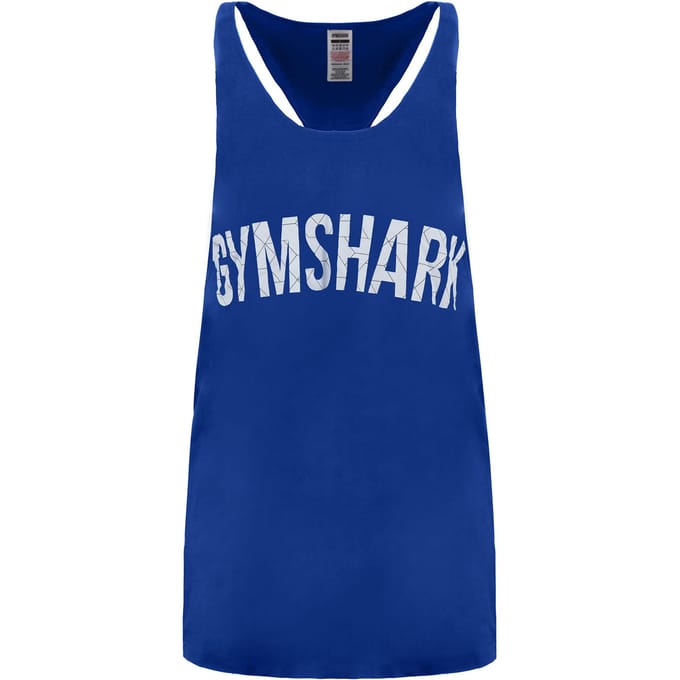 Gymshark Bold Stringer Heren Blauwe Tank Top