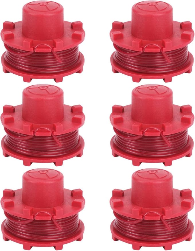 6 Stuks Reservedraadspoelen voor Grastrimmer - 2 mm Dikte, 8 m Lengte