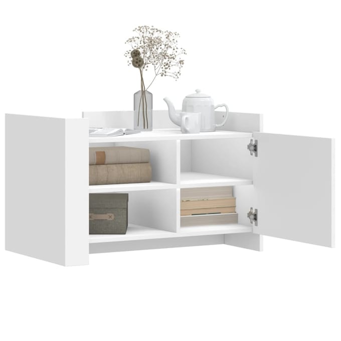 vidaXL - Salontafel - 80x50x50 - cm - bewerkt - hout - wit
