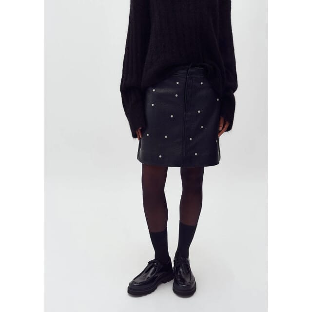 mbyM Altari-M rok vegan leather met studs zwart