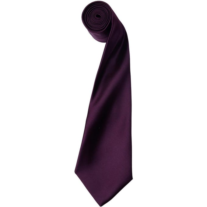 Premier Kleurencollectie Satijnen Stropdas (Aubergine)