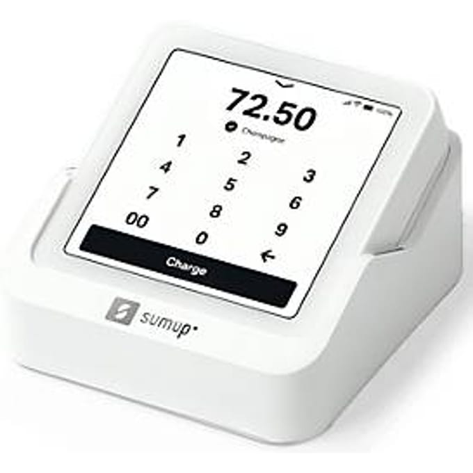 SumUP Solo betaalterminal, USB-C/WLAN, batterijvoeding, incl. oplaadstation, wit