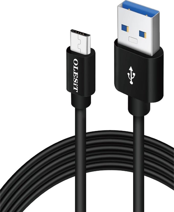Olesit Type-C USB-C - 3 Meter Fast Charge 2.4A - USB 2.0 - Oplaadkabel - Veilig laden - Data Sync & Transfer - Zwart
