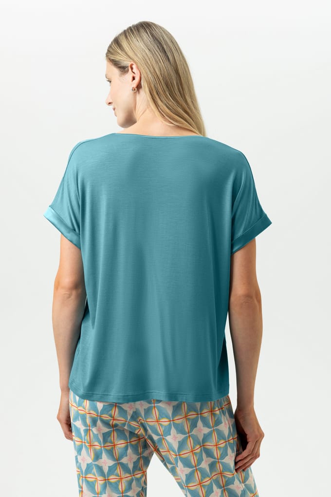Mey Dames T-shirt Serie Pure Chic 1210103 1748 teal dream-S