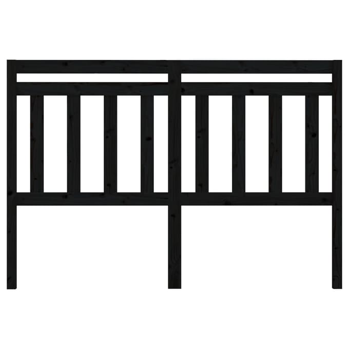 vidaXL - Hoofdbord - 126x4x100 - cm - massief - grenenhout - zwart
