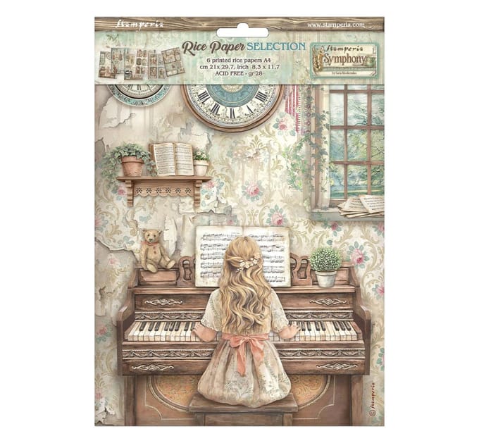 Stamperia Motief strozijde assortiment "Symphony", DIN A4, set van 6