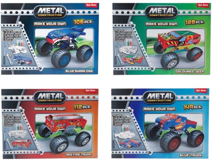Toi-Toys 3D constructiemetaal monstertruck speelgoed bouwset.