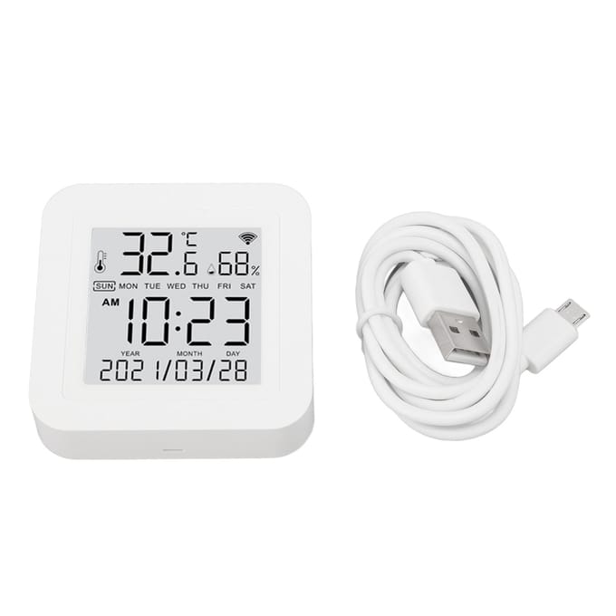 WiFi Temperatuur Vochtigheidssensor Professioneel Hoge Gevoeligheid Afstandsbediening APP Draadloze Sensor Controle white