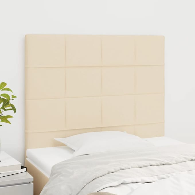 vidaXL - Hoofdbord - crème - 90x5x118/128 - cm - stof