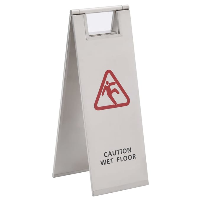 Vidaxl Panneau Pliant de Signalisation de Sol Mouillé, Acier Inoxydable