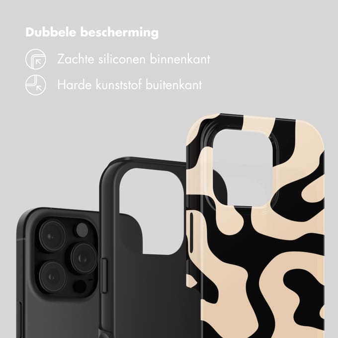 Selencia Hoesje - Geschikt voor Apple iPhone 16 Pro - Backcover - Art Wave Black