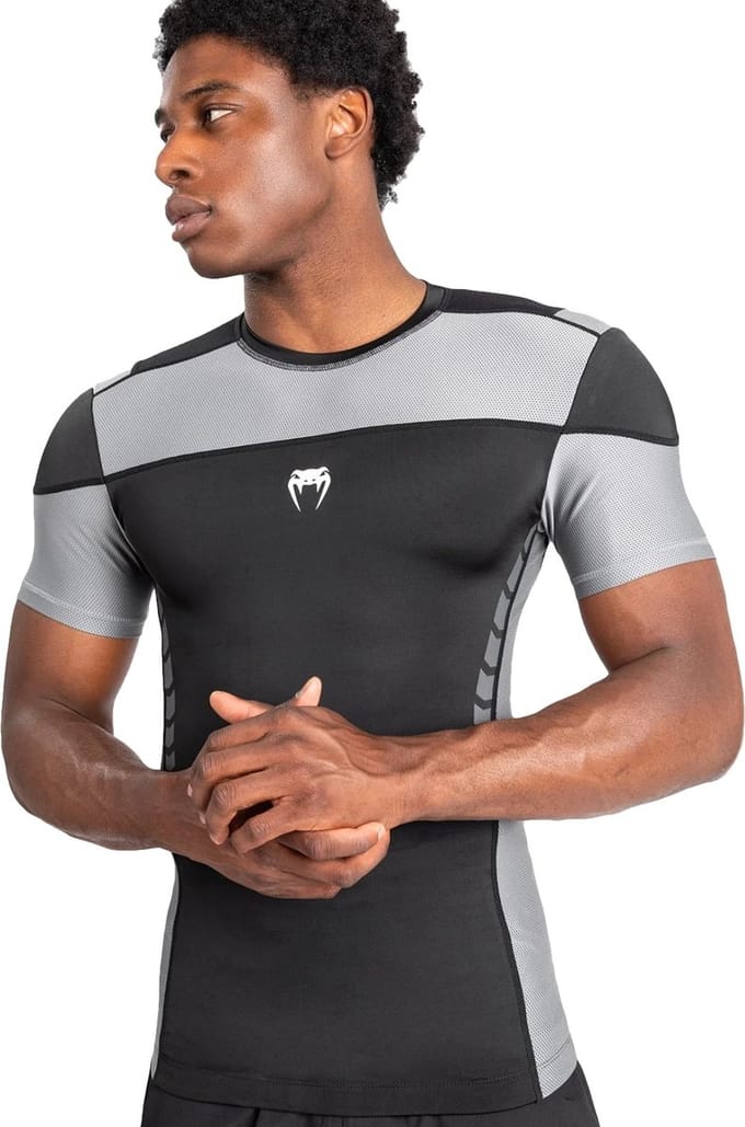 Venum Tempest Rash Guard Compressieshirts Zwart Grijs - S