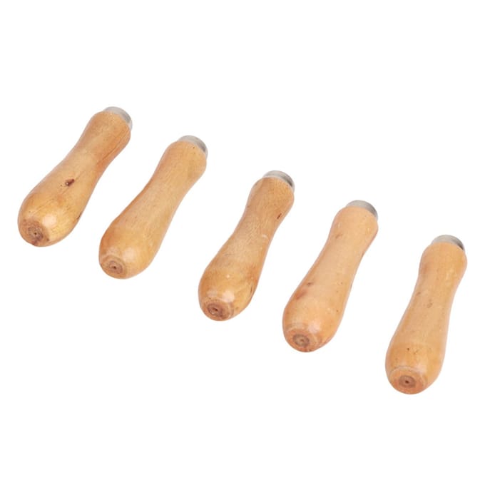 5 stuks Comfortabele Houten Vijlhandvat Vervangingsaccessoires Sieradengereedschapsaccessoires beige