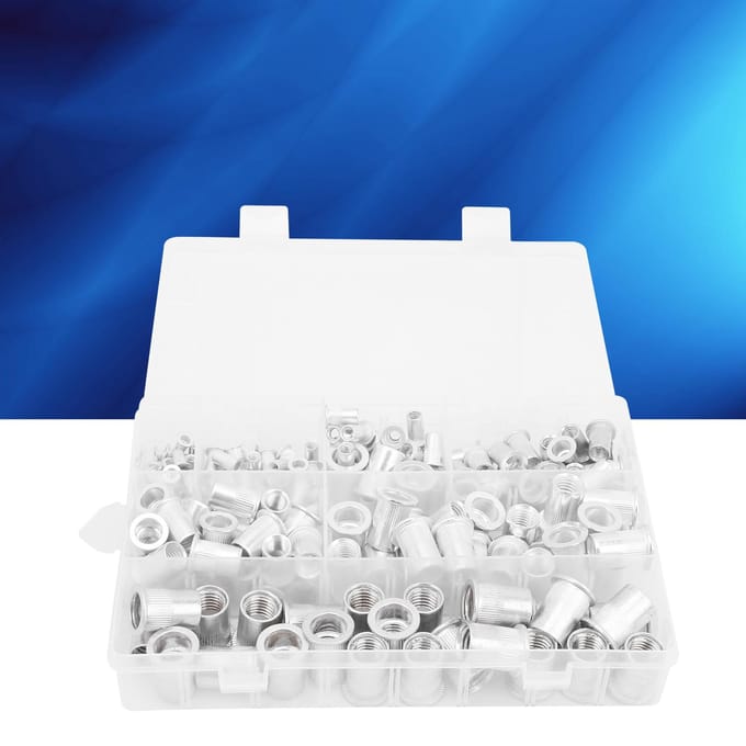 175 stuks Doos Aluminium Klinkmoer Inzetmoer Accessoireset M3 4 5 6 8 10 12