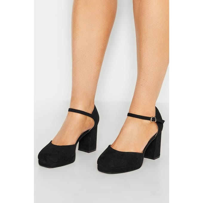 Yours Limited Collection Pumps Met Plateauzool In Een Extra Brede Pasvorm In Zwartsize 38EEE