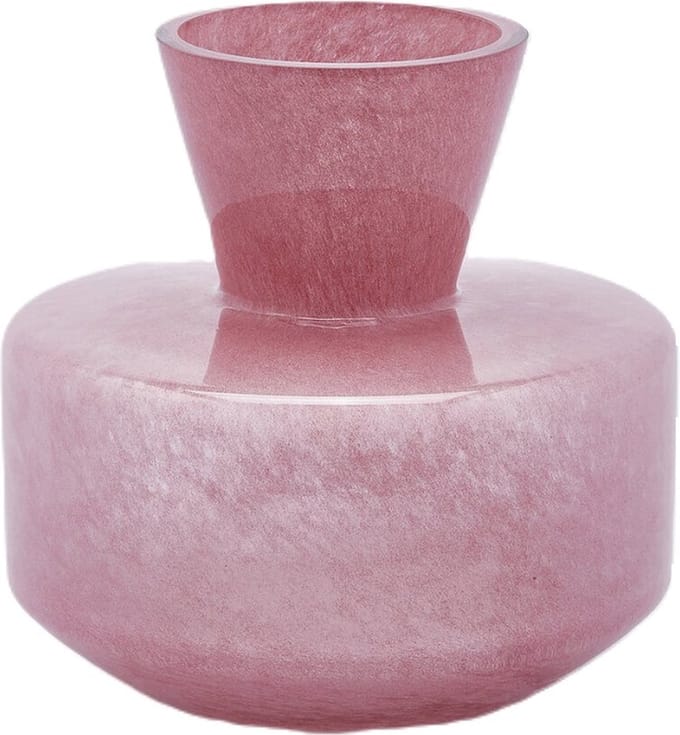 EDG Bloemenvaas Glas Roze D21 cm H 20 cm Opening 11 cm