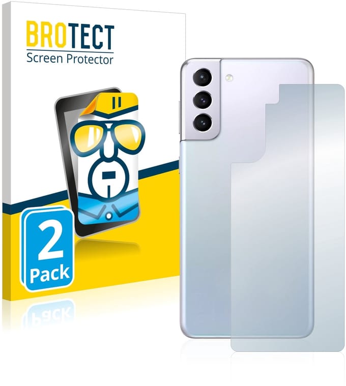 BROTECT - Screenprotector voor Samsung Galaxy S21 / 5G (Achterkant) - Folie Beschermfolie transparant 2 Stuks