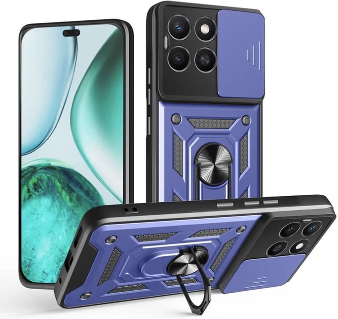 Hoesje geschikt voor HONOR X8c - Techsuit Camshield Back Cover - Blauw