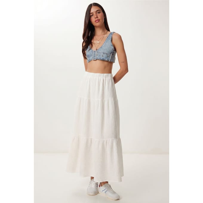 Hoge Taille A-Lijn Maxi Rok