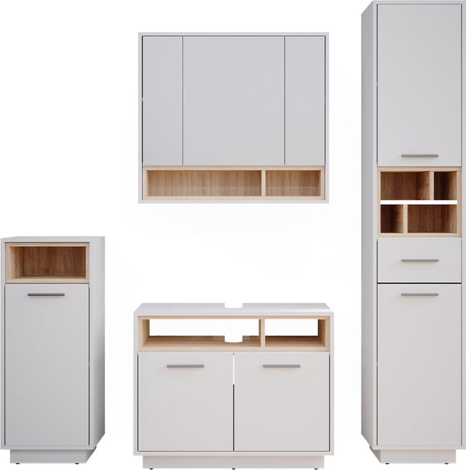 Vicco Badkamermeubel set Beatrice, Wit, 4-delig